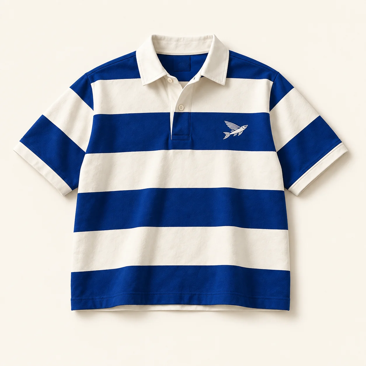 Club Stripe — Short-sleeve rugby, Cobalt / ivory