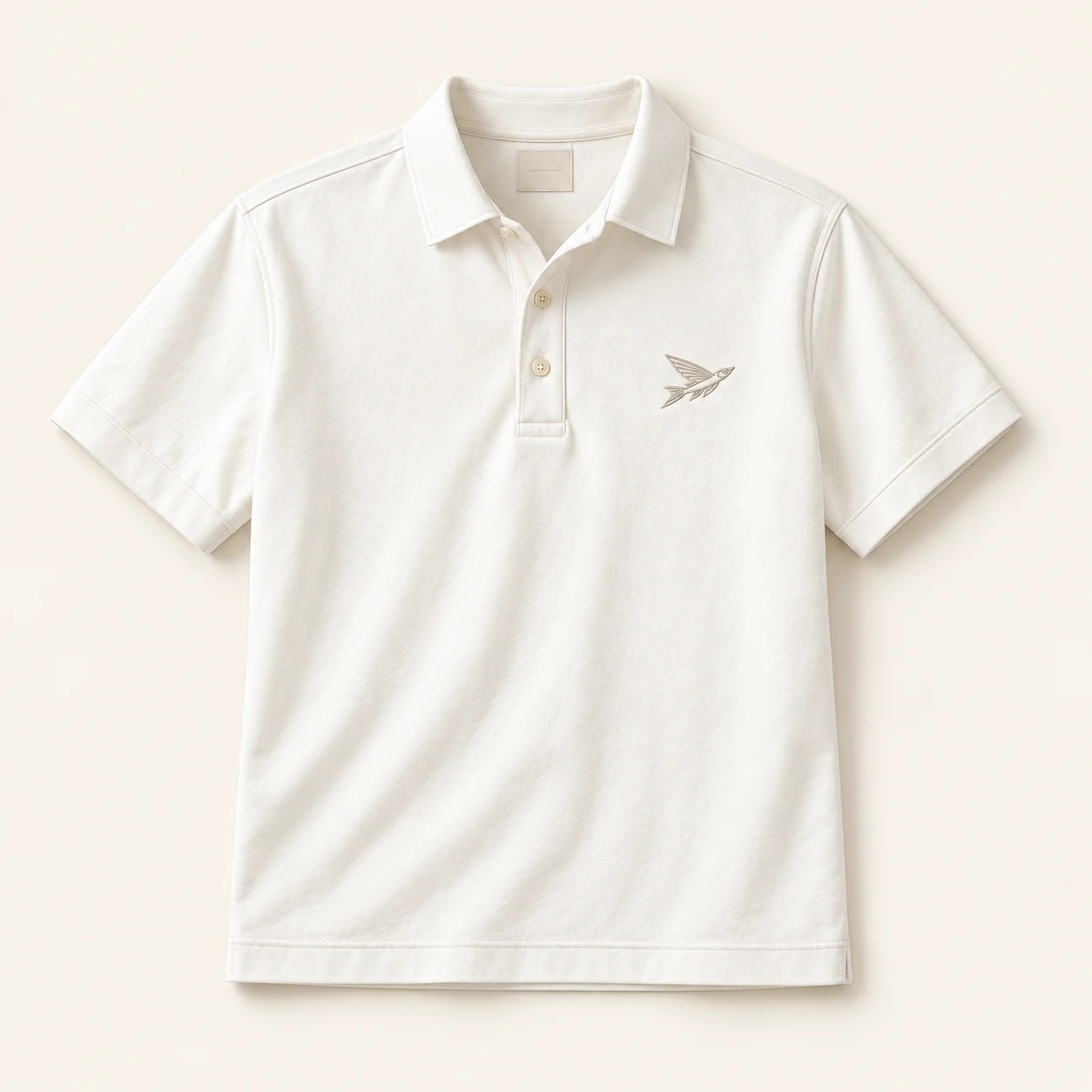 The Ivory Polo — House crew polo, Ivory / stone
