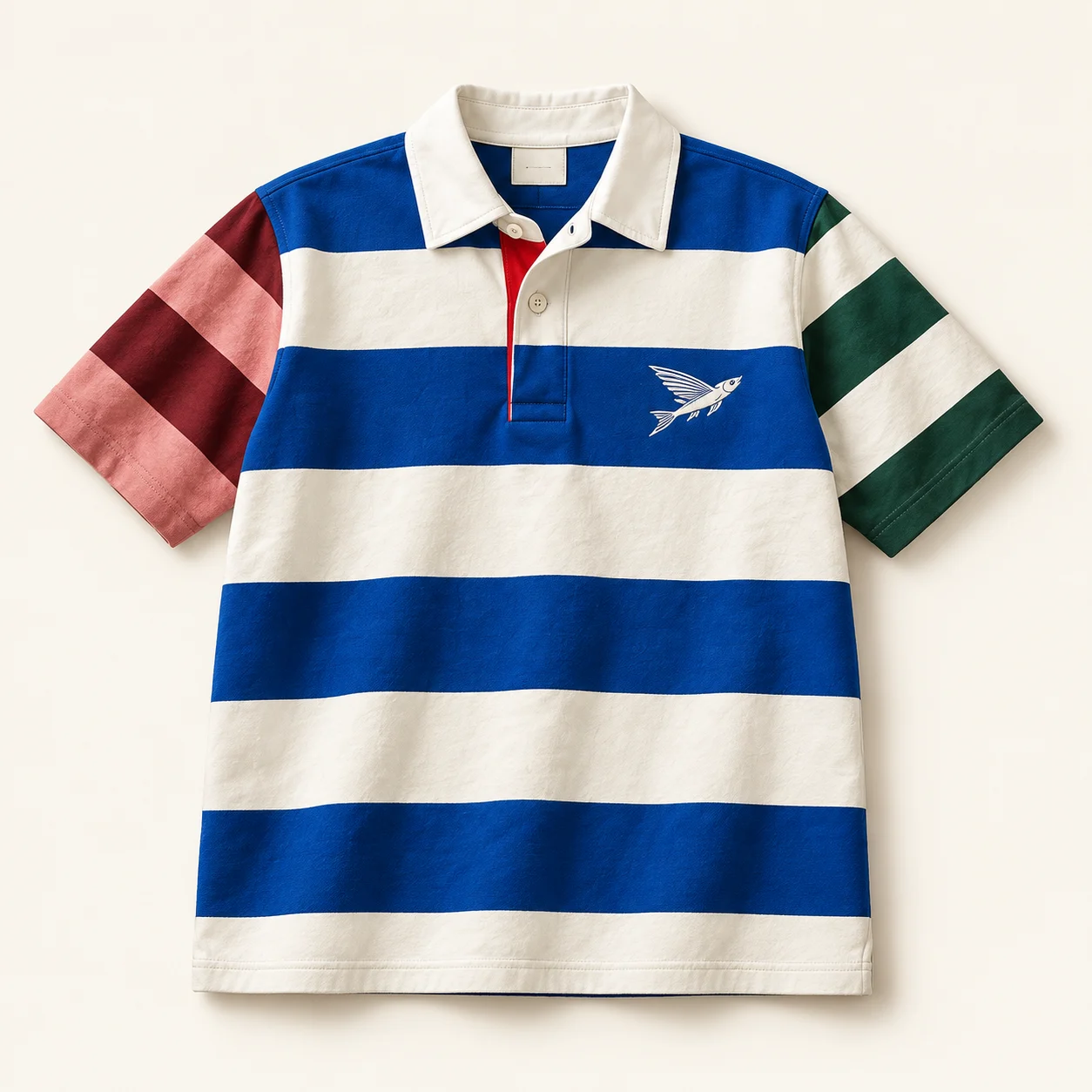 Regatta Riot — Short-sleeve rugby, Cobalt / rose / green