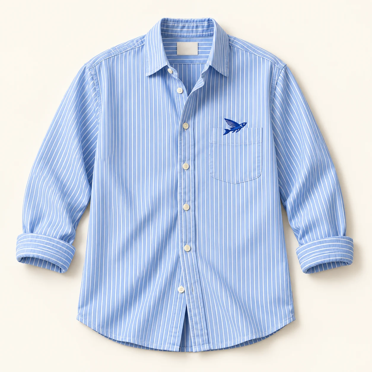 The Oxford — Striped Oxford shirt, Sky blue / white